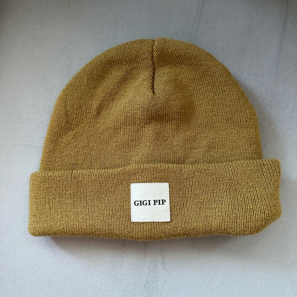 GIGI PIP Tan Knit Beanie
